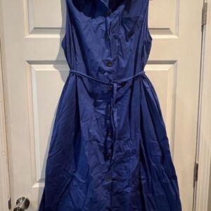 Ava & Viv Royal Blue Button-Down Midi Dress